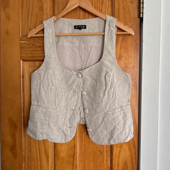 J. Crew Light Beige Button-Front Blouse - Picture 2 of 4